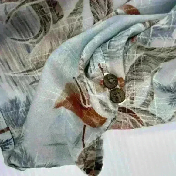 Campia Mens 2XL Button Down Hawaiin Shirt Rayon Easy Care Tropical Short Sleeve - Picture 9 of 10